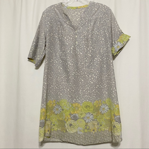 Embry Dresses & Skirts - Embry Cotton and Silk Polka Dot Floral Shirt Dress or Tunic size Medium
